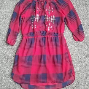 Kids long sleeve plaid dress